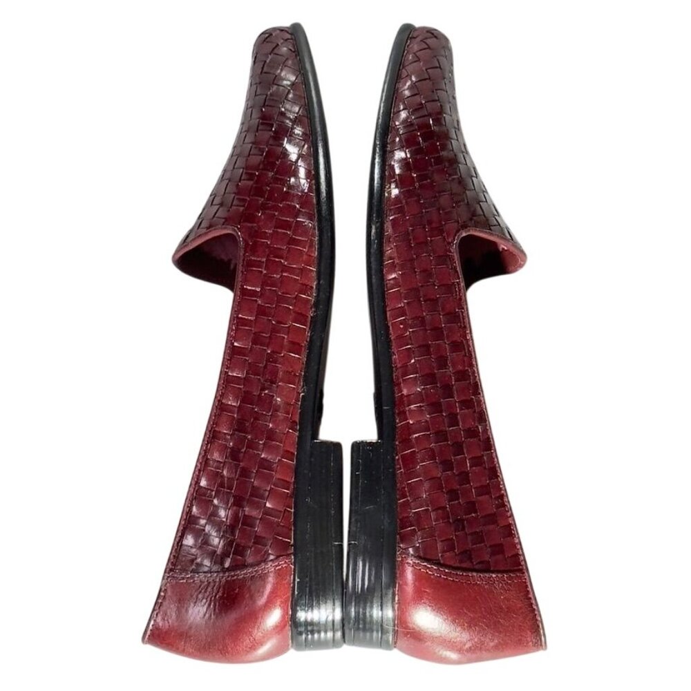 TROTTERS LIZ III Women's Woven Burgundy Leather Slip-On Loafers Size 9.5N - Picture 5 of 10